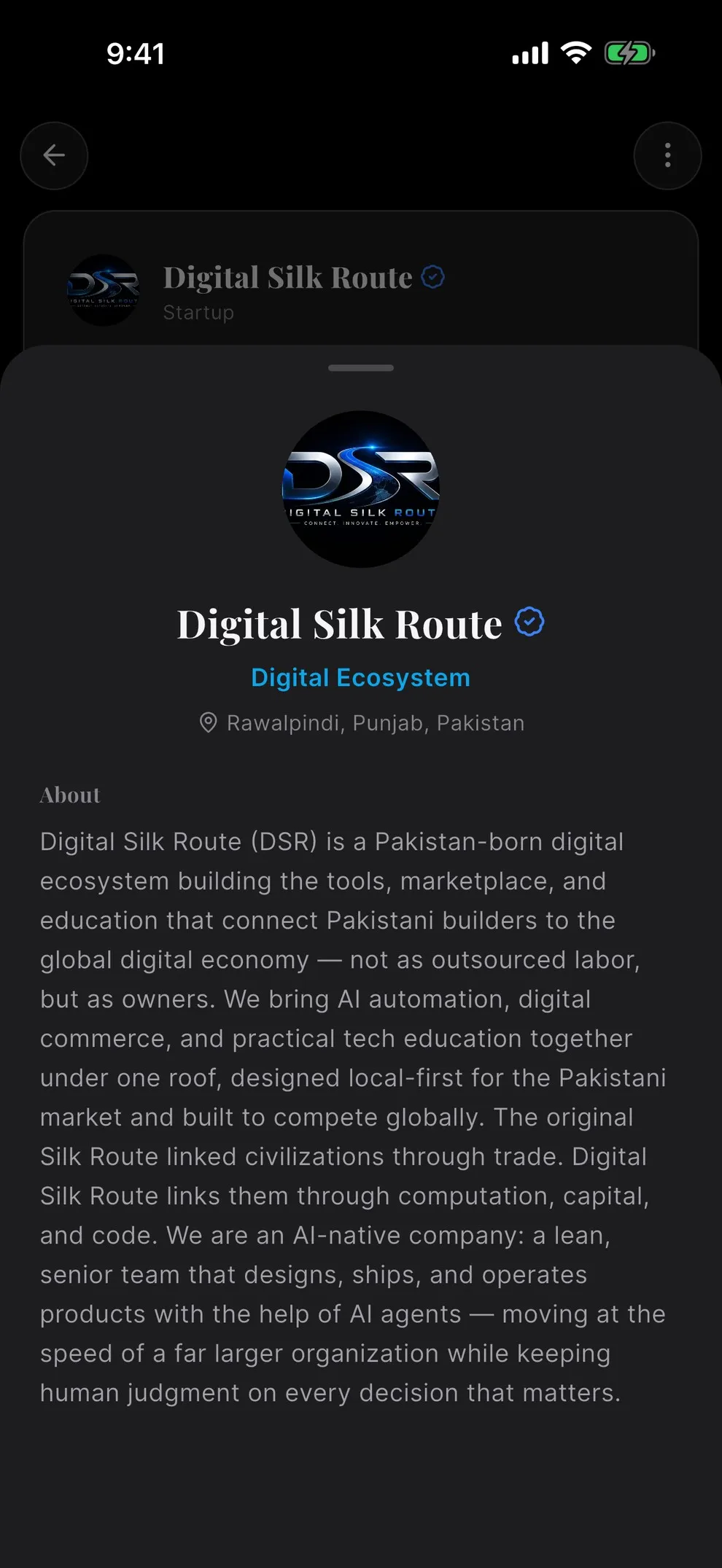 A company page on XOXI