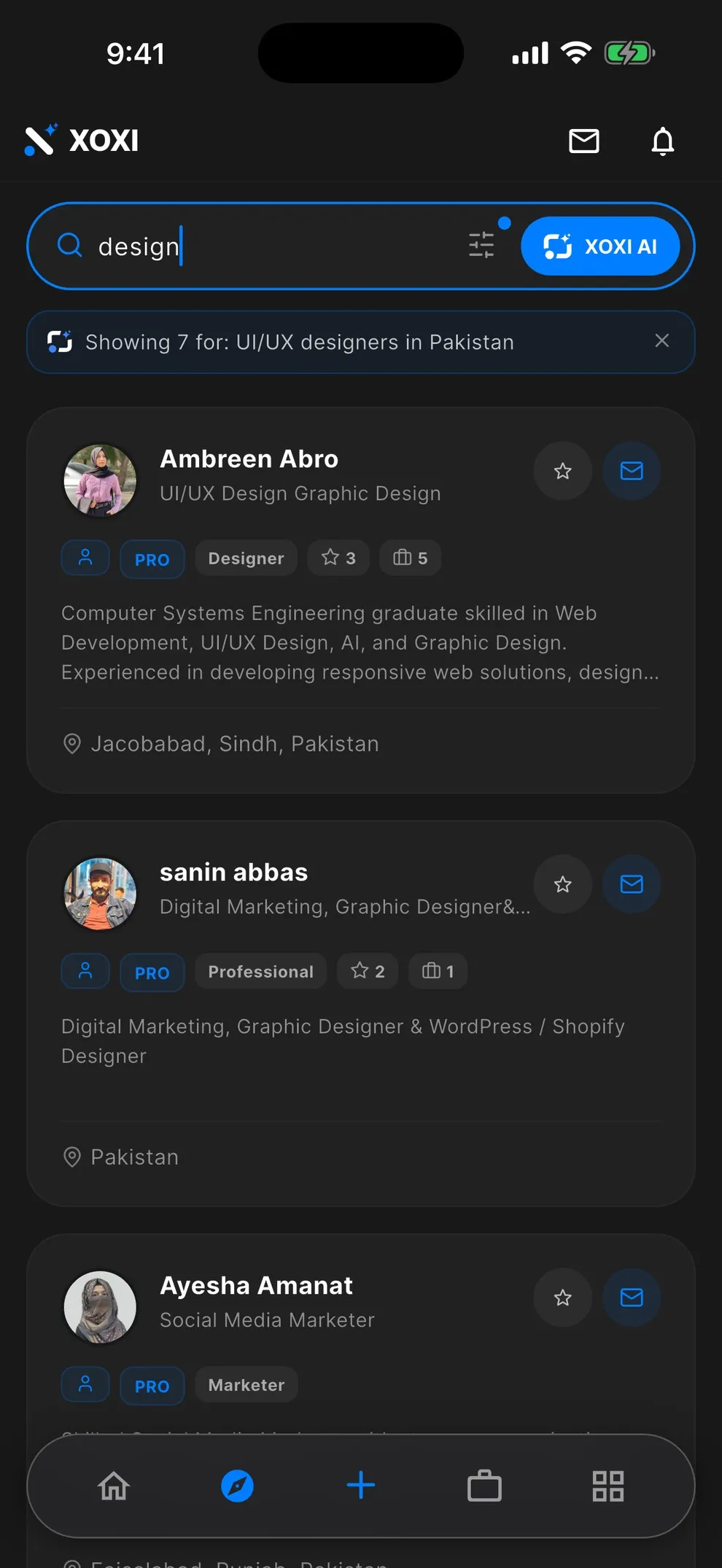 XOXI AI search for talent
