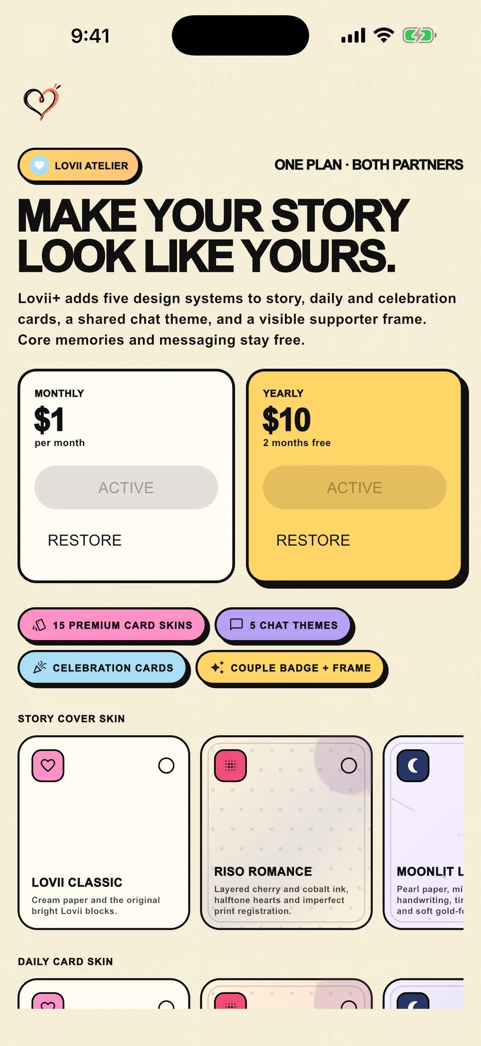 Lovii+ plans