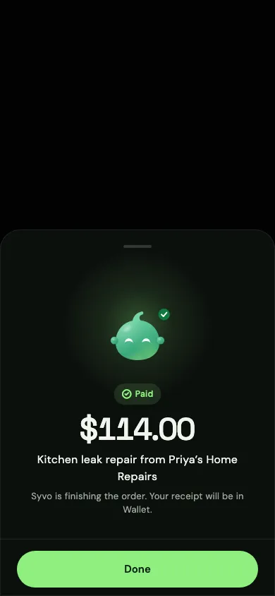 SYVO slide to pay