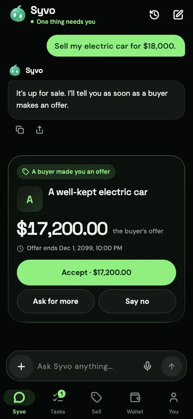 SYVO: a buyer's offer