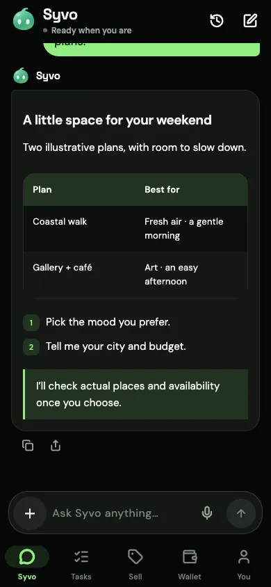 SYVO rich answer cards