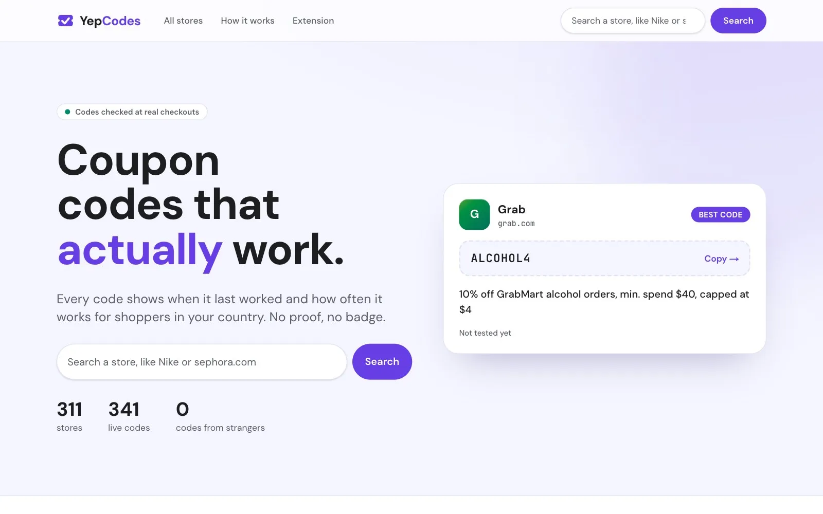 YepCodes website, yepcodes.com